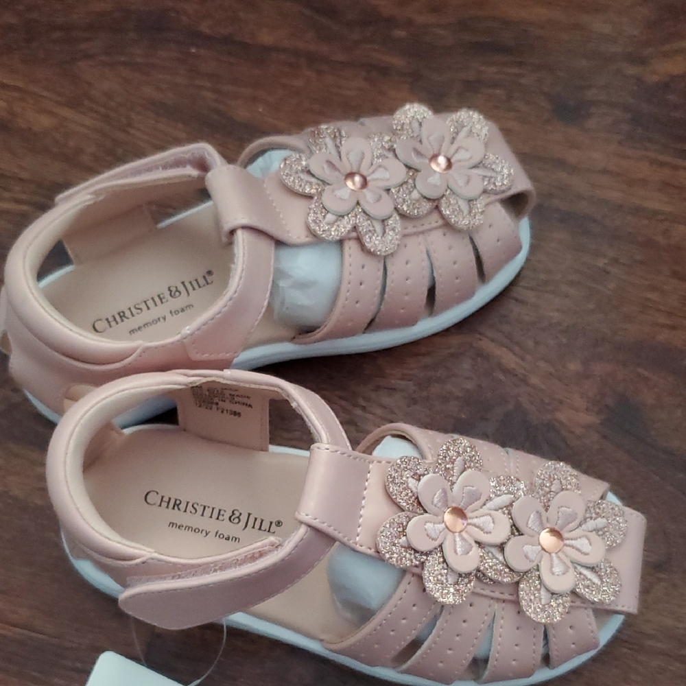 Christie & Jill Kids Sandals with Floral Accents